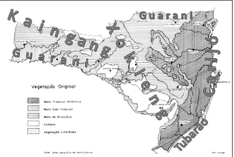 Figura 2: Povos Indígenas em Santa Catarina em 1500 