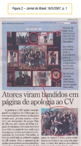 Figura 2 – Jornal do Brasil, 16/5/2007, p. 1