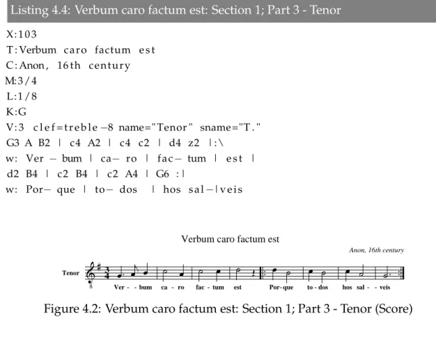 Figure 4.2: Verbum caro factum est: Section 1; Part 3 - Tenor (Score)