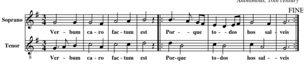 Figure 4.3: Verbum caro factum est: Section 1; Part 1 &amp; 3 (Score)