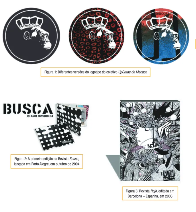 Figura 1: Diferentes versões do logotipo do coletivo UpGrade do Macaco