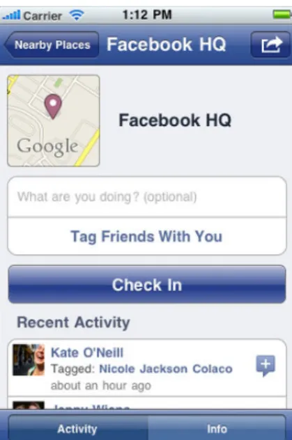 Figura 3.1: Checkin Facebook