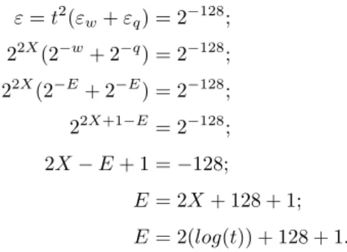 Table 3.5: Bitlengths to construct randomness extractor Ext w . n q k q d q l 0 ε q = log(1/E)