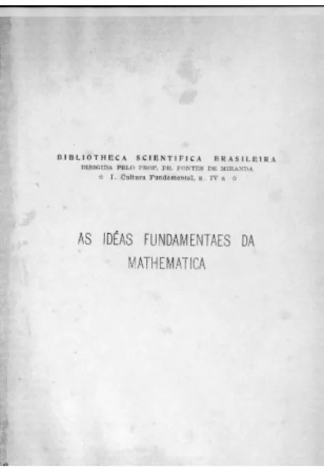 Figura 1. Primeira página de rosto do livro As Idéas Fundamentaes da Mathematica. 1