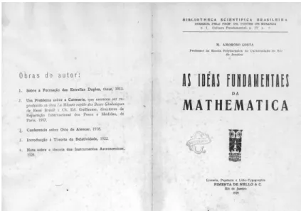 Figura 2. Segunda página de rosto da edição de As Idéas Fundamentaes da Mathematica. 