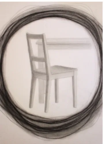 Figure 4: The worst was telling my parents! [Graphite and charcoal on paper]