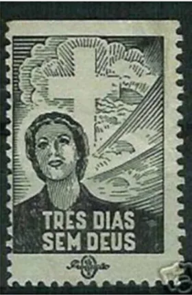 Figure 5: Vignette recalling the movie Três dias sem Deus in a stamp format  Source: https://www.delcampe.net/fr/collections/item/45580603.html
