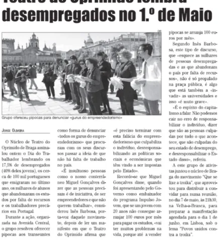 Figura 11: Notícia publicada no Correio do Minho (jornal regional) 