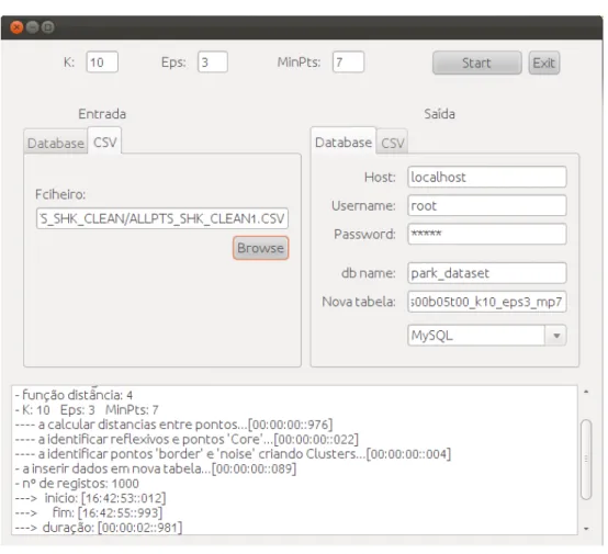 Figura 3.1: Interface gráfico da implementação do algoritmo SNN