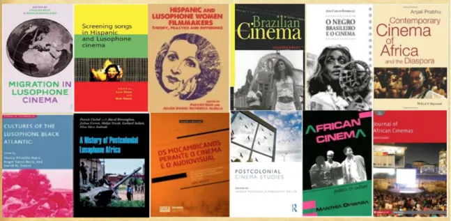 Figura 4: Exemplo de um nó textual de arquivo incluindo livros, revistas,  documentos administrativos, blogs, etc., sobre cinema Africano Lusófono 