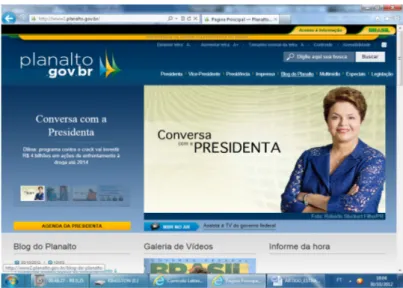 Figura 1- página principal do portal da presidência da República  Fonte: portal da presidência da República (2012) 