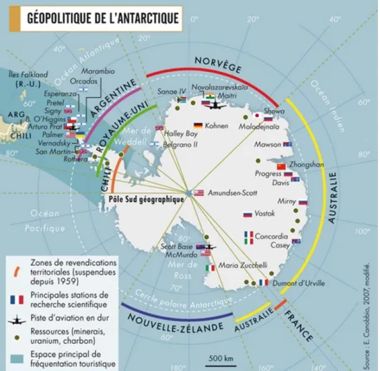 Figura 2. Geopolítica de la Antártida.