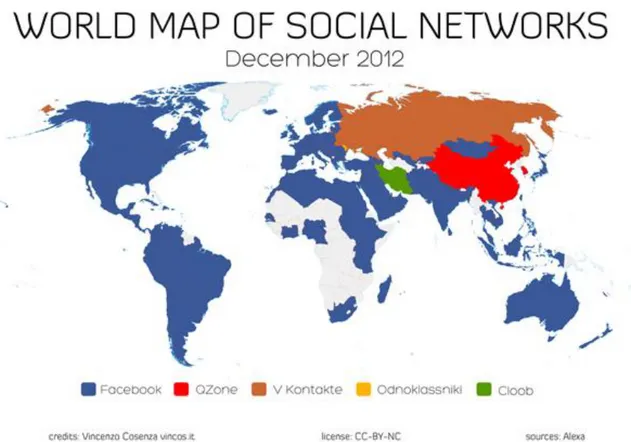 Ilustração 1: Mapa das Redes Sociais em Dezembro de 2012  