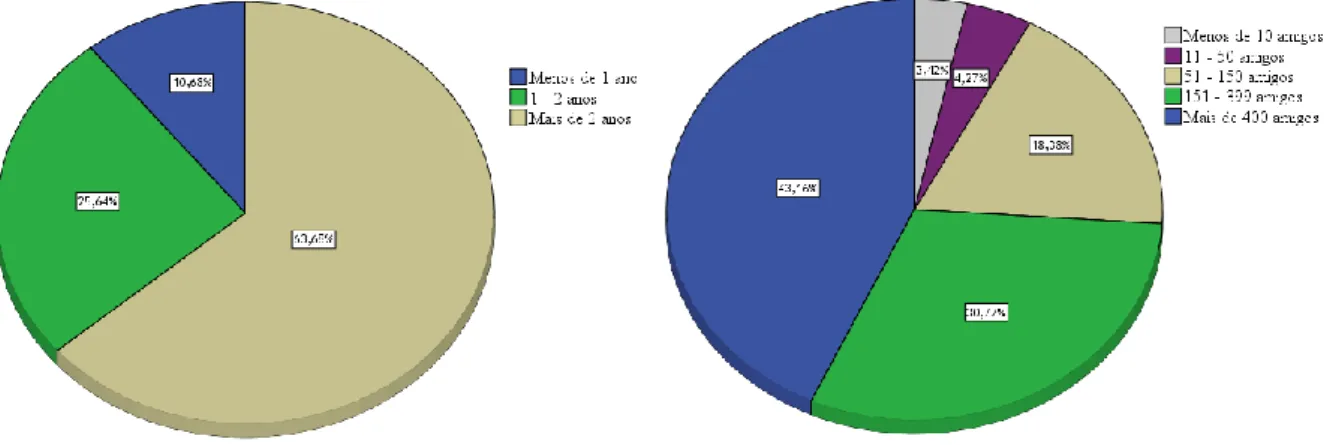 Gráfico 19: Distribuição dos inquiridos  de acordo com o tempo de utilização da 