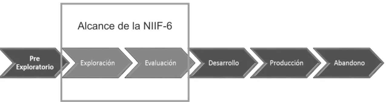 Figura 2. Alcance de la niif-6 según los procesos en una industria petrolera Fuente: elaboración propia