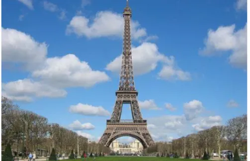 Figura 3 – Imagem da Torre Eiffel utilizada na dinâmica ‘Que dilatação sou eu?’,  simbolizando a dilatação linear de seu topo