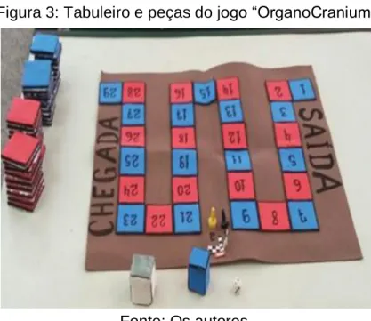 Figura 3: Tabuleiro e peças do jogo “OrganoCranium” 