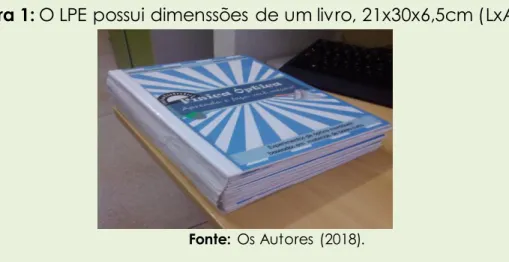 Figura 1: O LPE possui dimenssões de um livro, 21x30x6,5cm (LxAxE) 