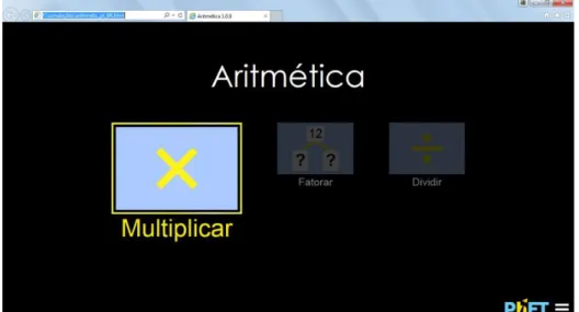 Figura 2- Tela 1 da Interface do Aritmética PhET 