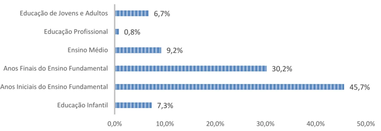 Gráfico  2  –  Matrículas  na  Educação  Especial  em  classes  comuns  do  ensino  regular – 2016 