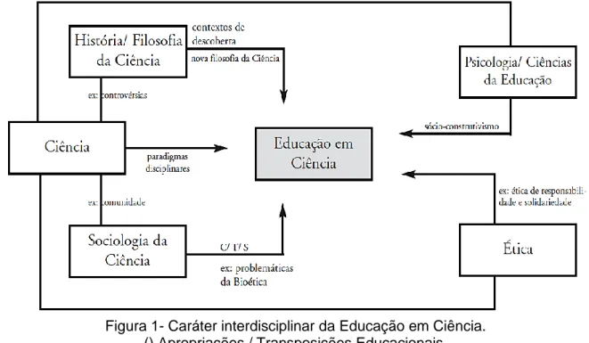 Figura 1- Caráter interdisciplinar da Educação em Ciência. 