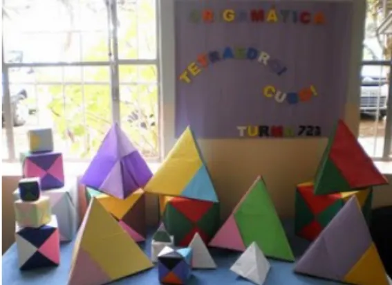 Figura 3 - Exposição dos Origamis na escola    