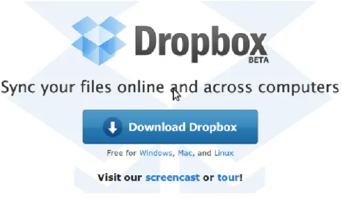 Figura  8 - Página inicial da Dropbox 