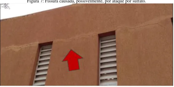 Figura 7: Fissura causada, possivelmente, por ataque por sulfato. 