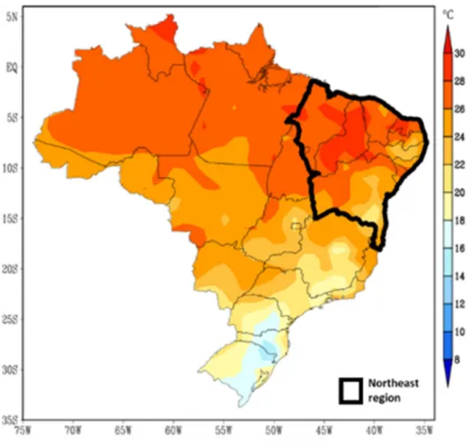 Figure 1 - Brazil mean temperature, 2007-2017 (Source: INMET) 