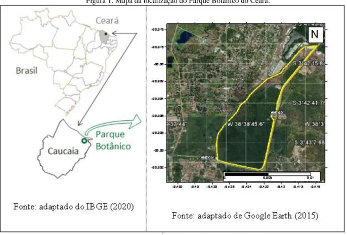 Figura 1. Mapa da localização do Parque Botânico do Ceará. 