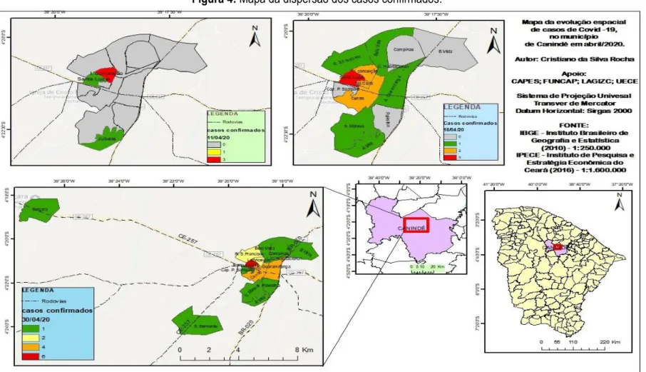 Figura 4: Mapa da dispersão dos casos confirmados.  