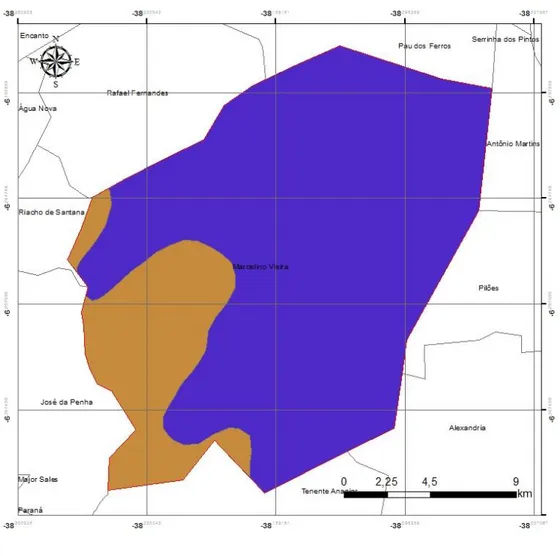 Figura 4: Mapa de classes de solos Predominantes da área de estudo. 