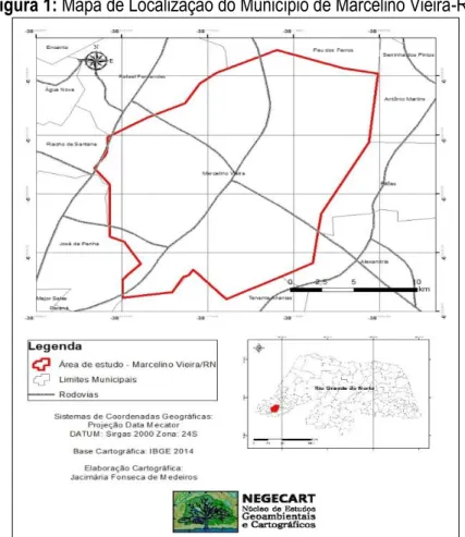 Figura 1: Mapa de Localização do Município de Marcelino Vieira-RN