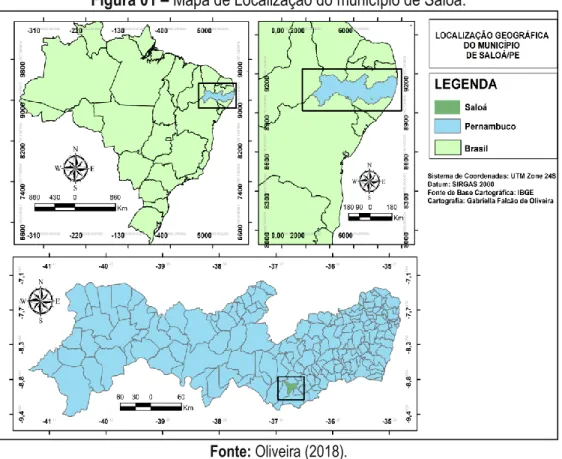 Figura 01 – Mapa de Localização do município de Saloá. 