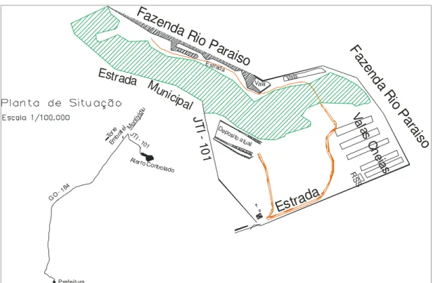 Figura 3. Planta do aterro controlado do município de Jataí. 