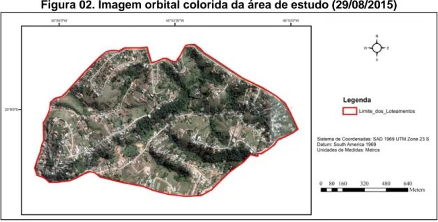 Figura 02. Imagem orbital colorida da área de estudo (29/08/2015) 