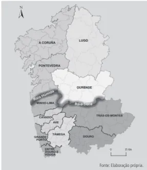 Figura 1    |   Mapa da Euro-região Galiza-Norte de Portugal.