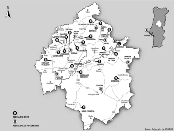 Figura 1    |   Mapa da rede das Aldeias do Xisto.
