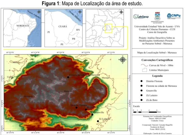 Figura 1: Mapa de Localização da área de estudo. 