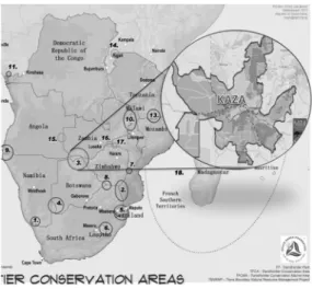 Figura 2    |   SADC Mapa de delimitação geográfica da ATFC  Kaza.