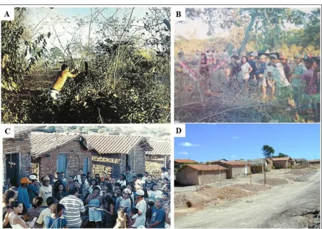 Figura 3:  Imagem de diferentes momentos do processo de ocupação Vila Irmã Dulce. 