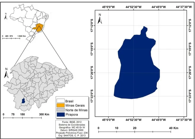 Figura 1: Mapa de Localização de Pirapora na Mesorregião de Minas. 