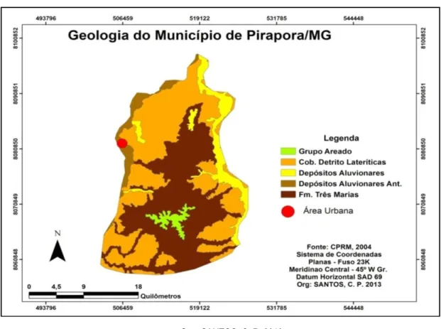 Figura 2: Mapa de Geologia do Município de Pirapora/MG 