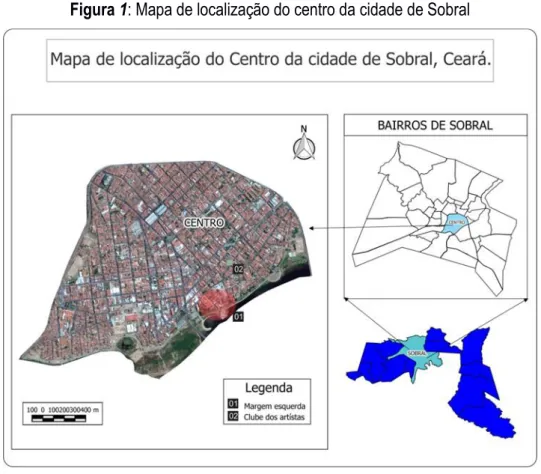 Figura 1: Mapa de localização do centro da cidade de Sobral 