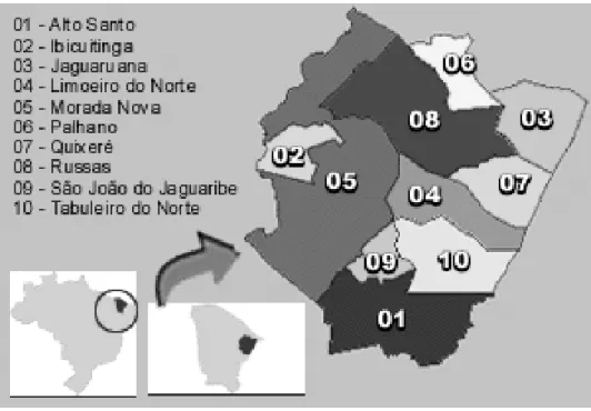 Figura 1- Localização da Região do Baixo Jaguaribe  Fonte: IBGE – 2000 