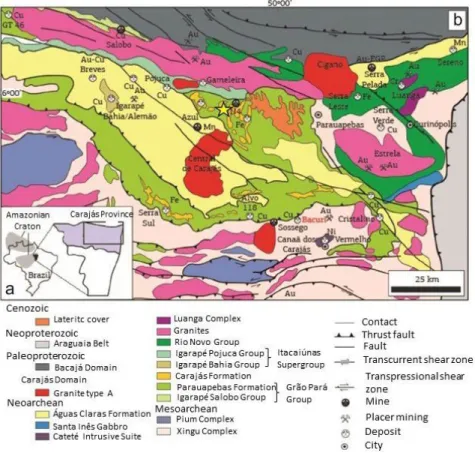 Figure 4 – Geological map of Carajás Province. Adapted from Vasquez et al. (2008).