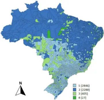 Figure 5: Cluster distribution of Brazilian municipalities in 2010 