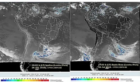 Figure 4 – Meteorological conditions on July 26, 2016, between 05:00 LT and 17:00 LT for South America