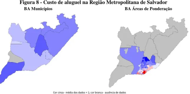Figura 9 - Custo de aluguel na Região Metropolitana de Recife 