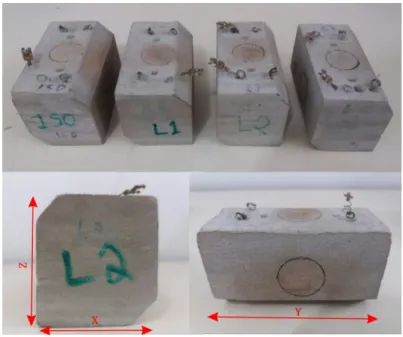Figure 2 – Image of the four samples constructed and analyzed in this work.